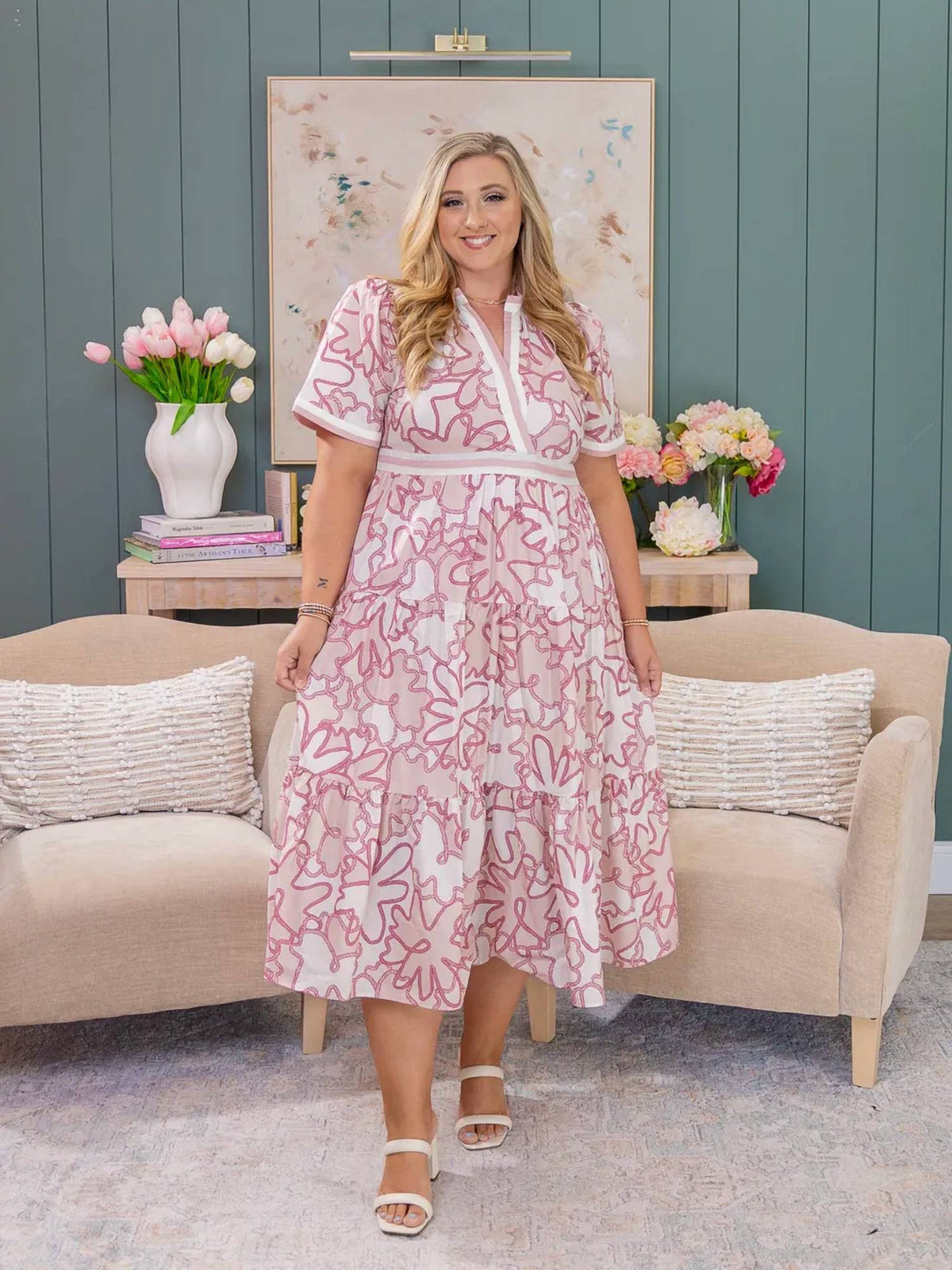 Entro - Ally Rope Print Midi Dress