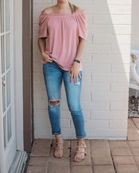 Hayden La - Off-the-Shoulder Pull On Top