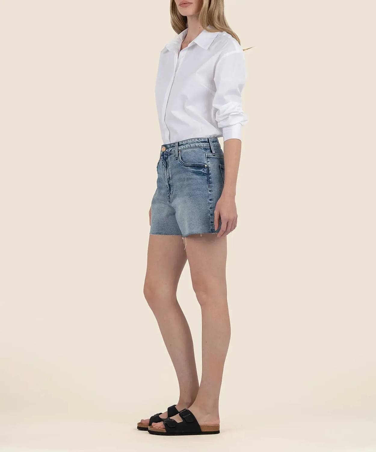 Kut From The Kloth - Taylor Raw Hem High Rise Shorts