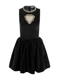alice + olivia Ella Velvet Mini Dress in black - women's dress - view 6