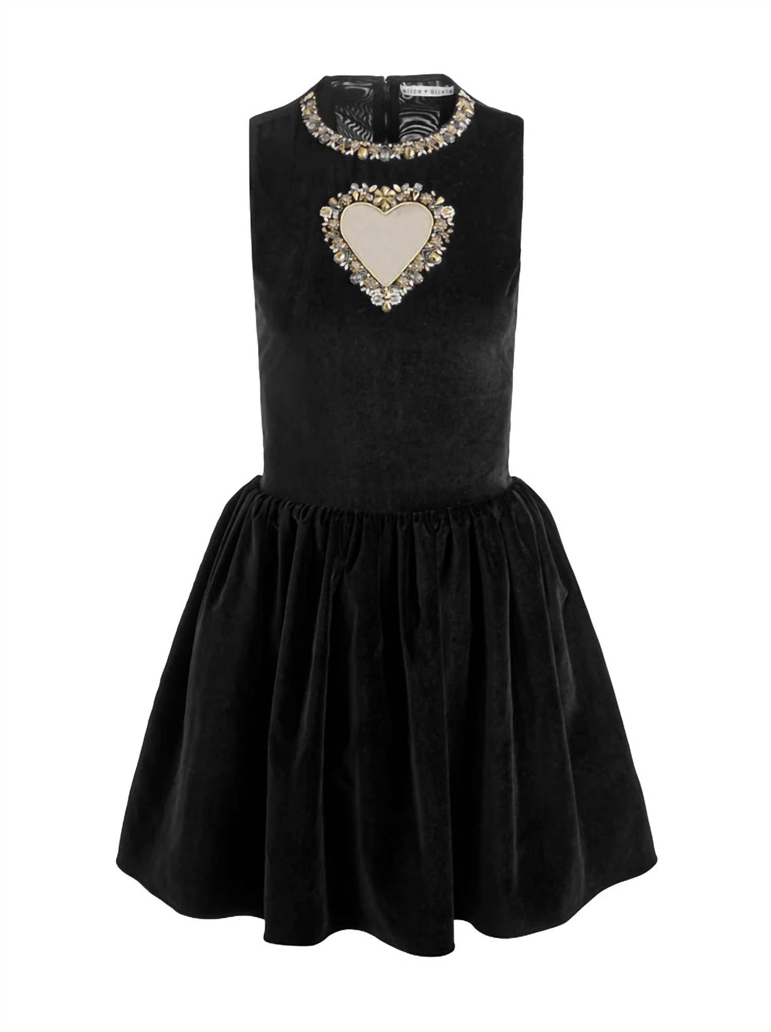 alice + olivia Ella Velvet Mini Dress in black - women's dress - view 6