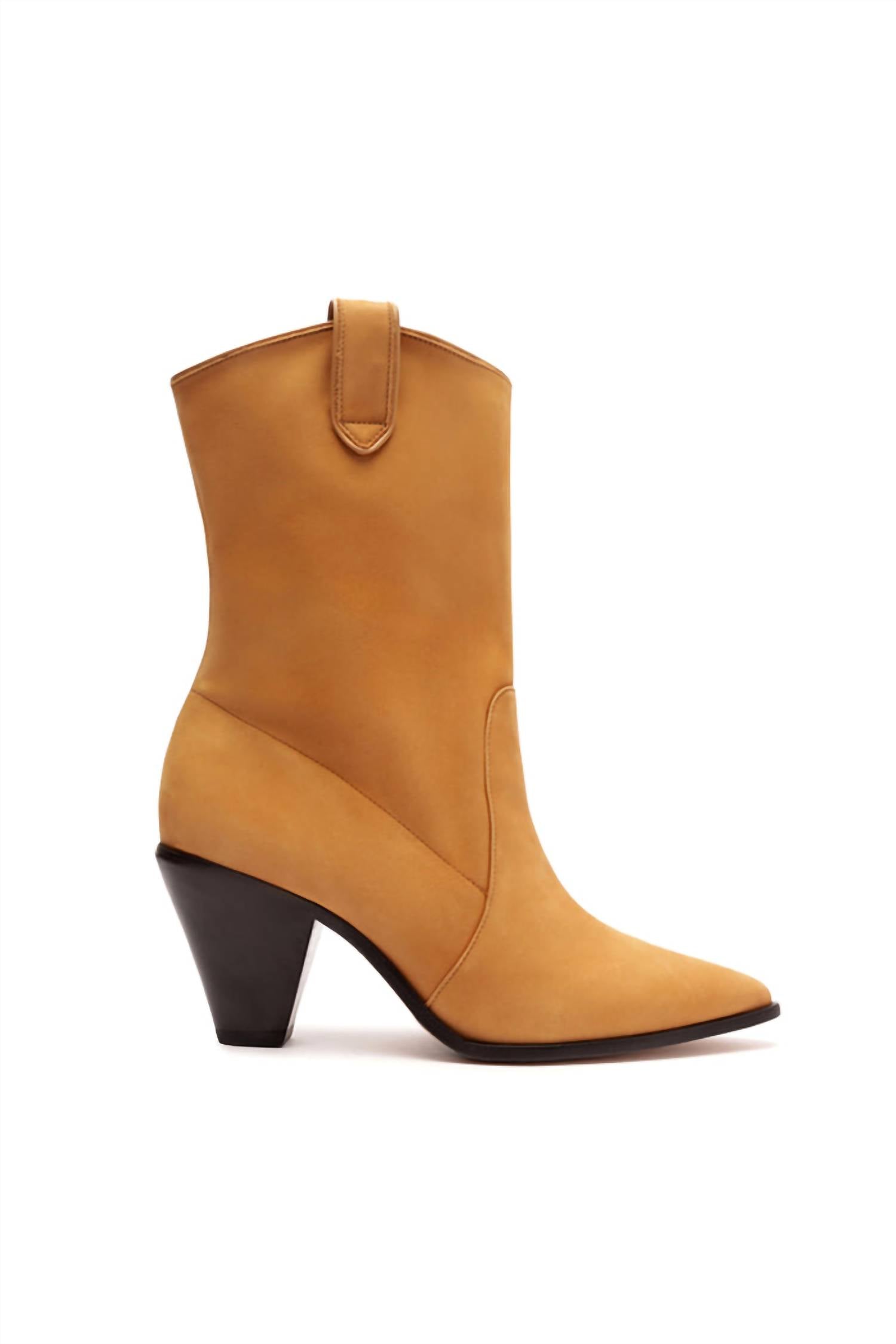 SCHUTZ Women's Mackie Leather Booties in nude caramel - women's shoe