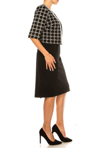Maya Brooke - Checkered Print Two-piece Jacket Dress