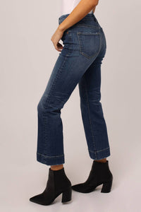 DEAR JOHN DENIM Jeanne Mid Rise Cropped Flare Jeans in sonoma - women's jeans - detail view