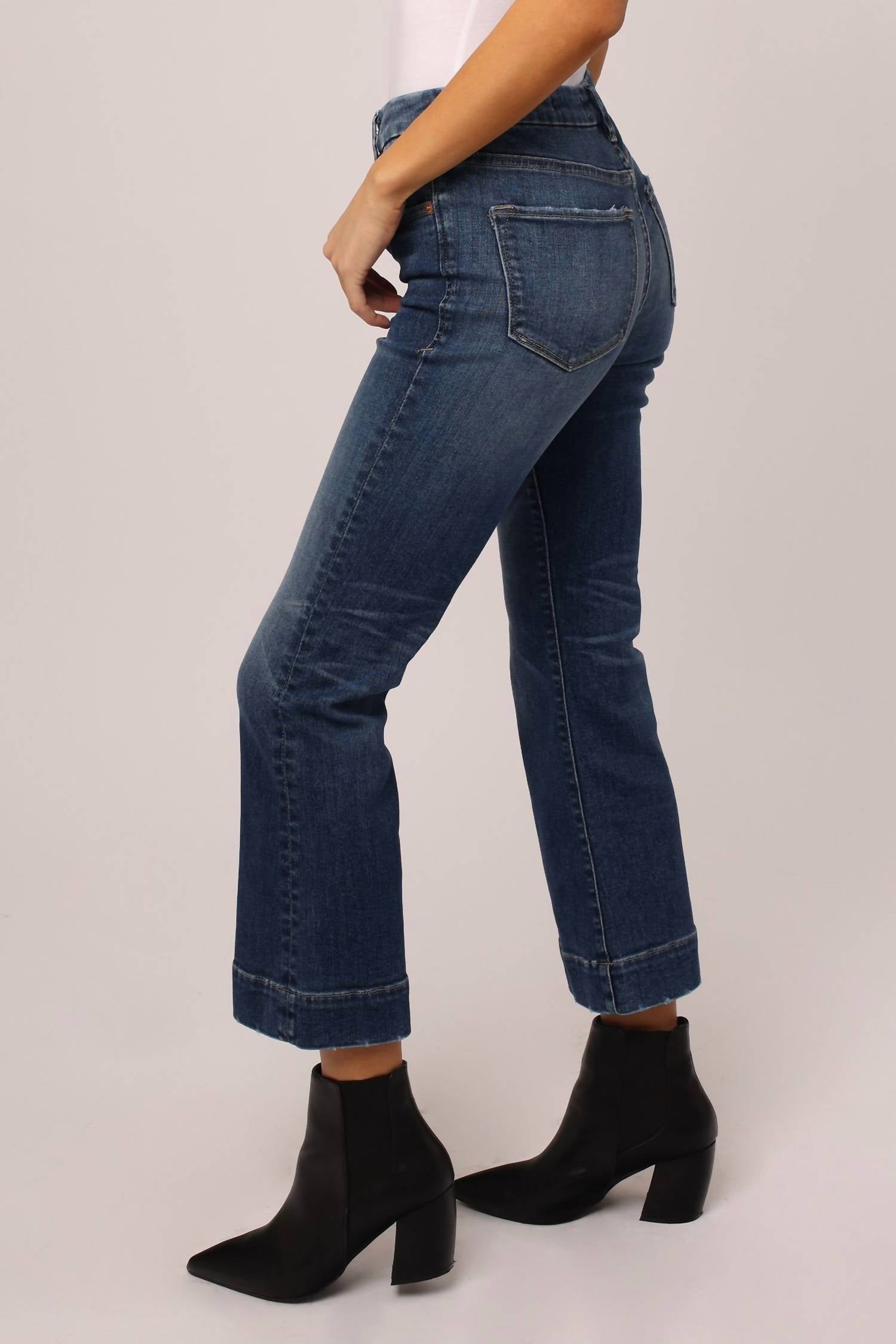 DEAR JOHN DENIM Jeanne Mid Rise Cropped Flare Jeans in sonoma - women's jeans - detail view