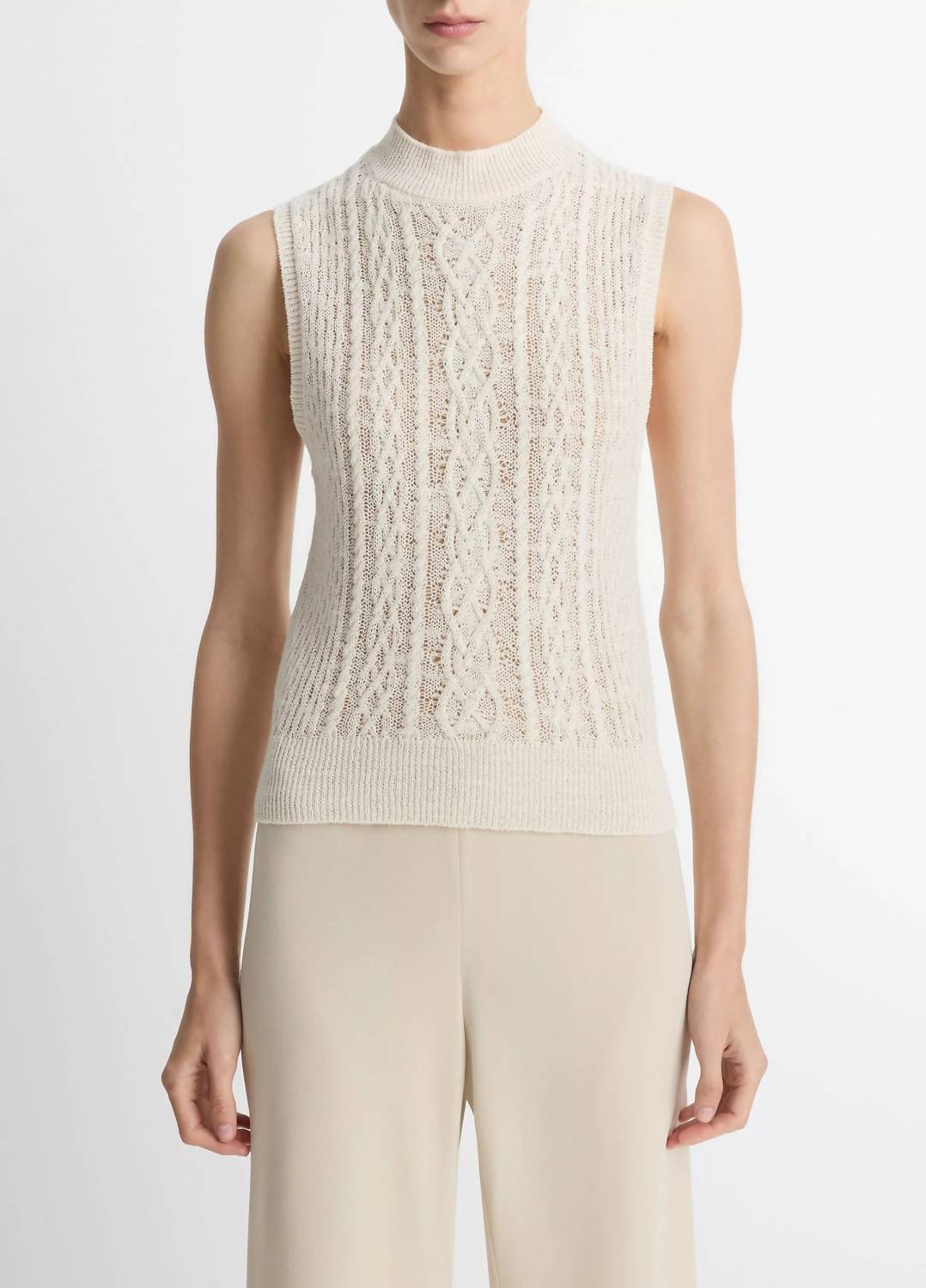 Vince - Cable Double Layer Shell Top