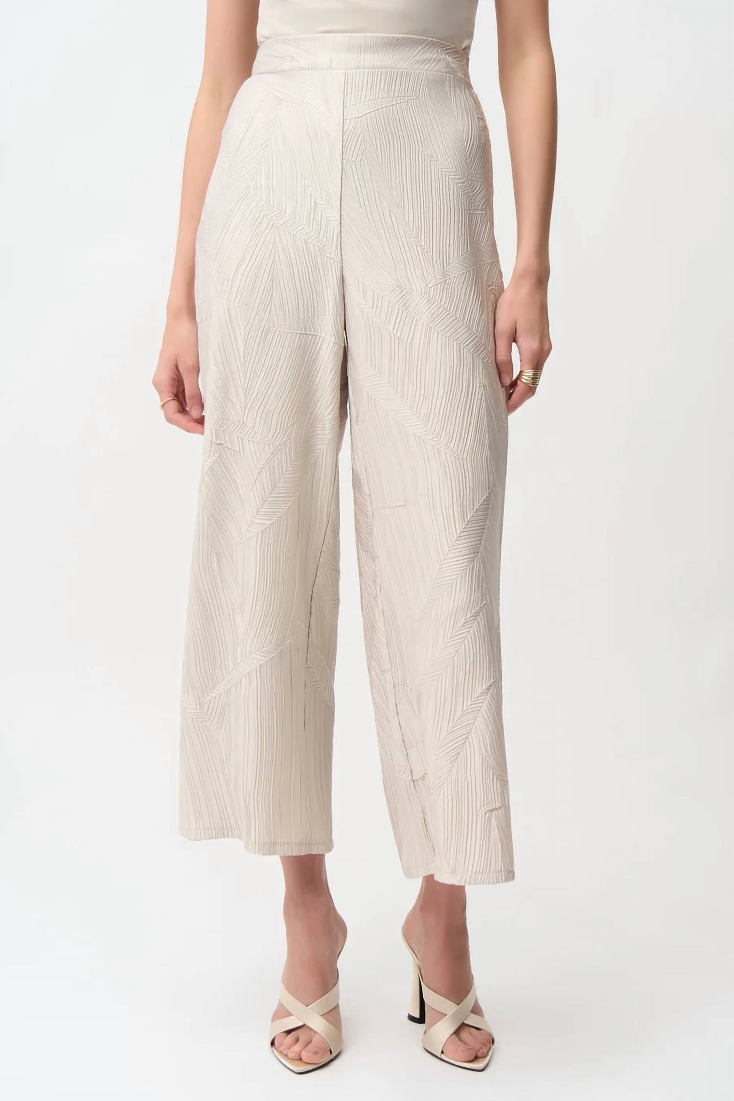 Joseph Ribkoff - Pleated Satin Pull-on Culotte Pants