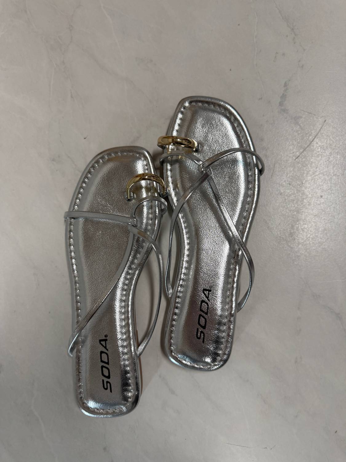 SODA Women's Bangle Toe Sandal in silver - women's sandal