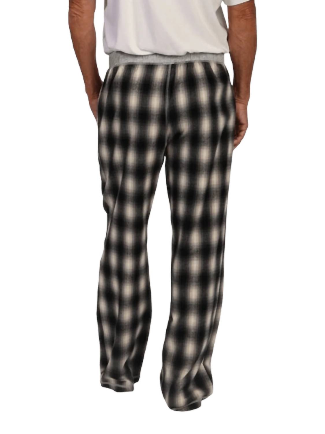 TRUE GRIT Alpine Flannel Pants in black grey - men's pants - detail view