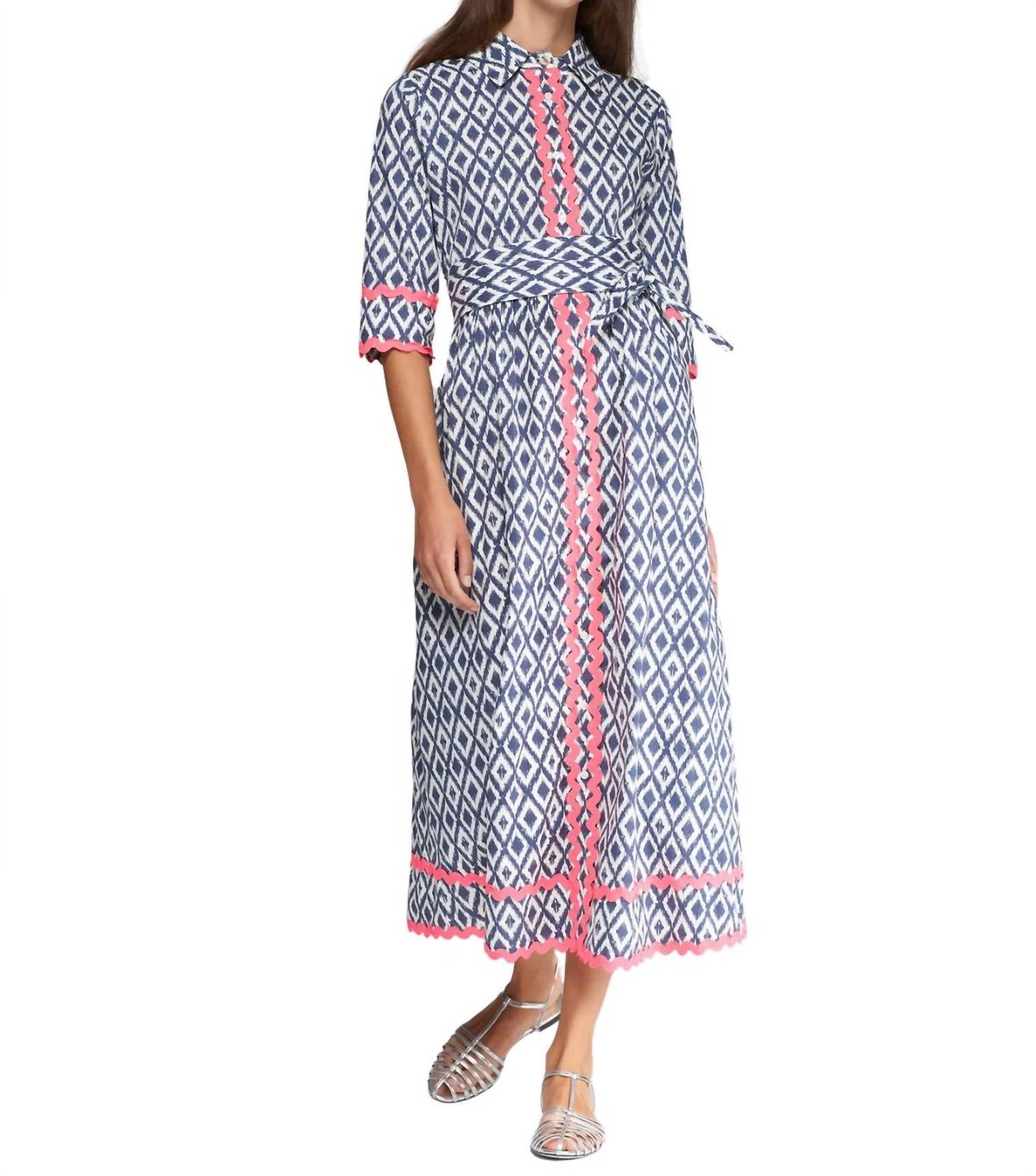 Vilagallo - Brenda Ikat Shirtwaist Dress