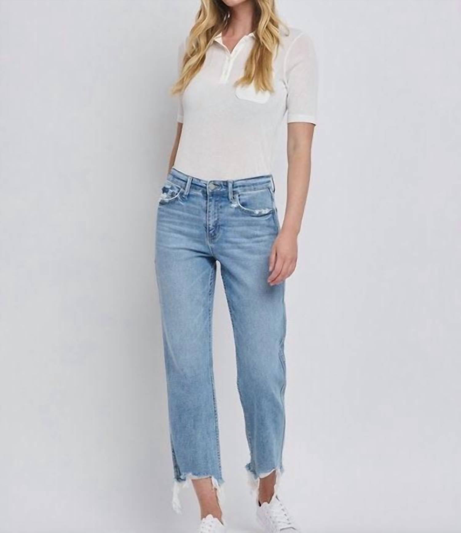 Vervet By Flying Monkey - Poppy Fray Hem Straight Jeans