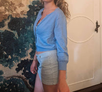 8apart Junior Women's Ronnie Cardigan in light blue - women's cardigan - alternate view