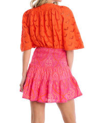 Allison New York - Red Freda Embroidered Top