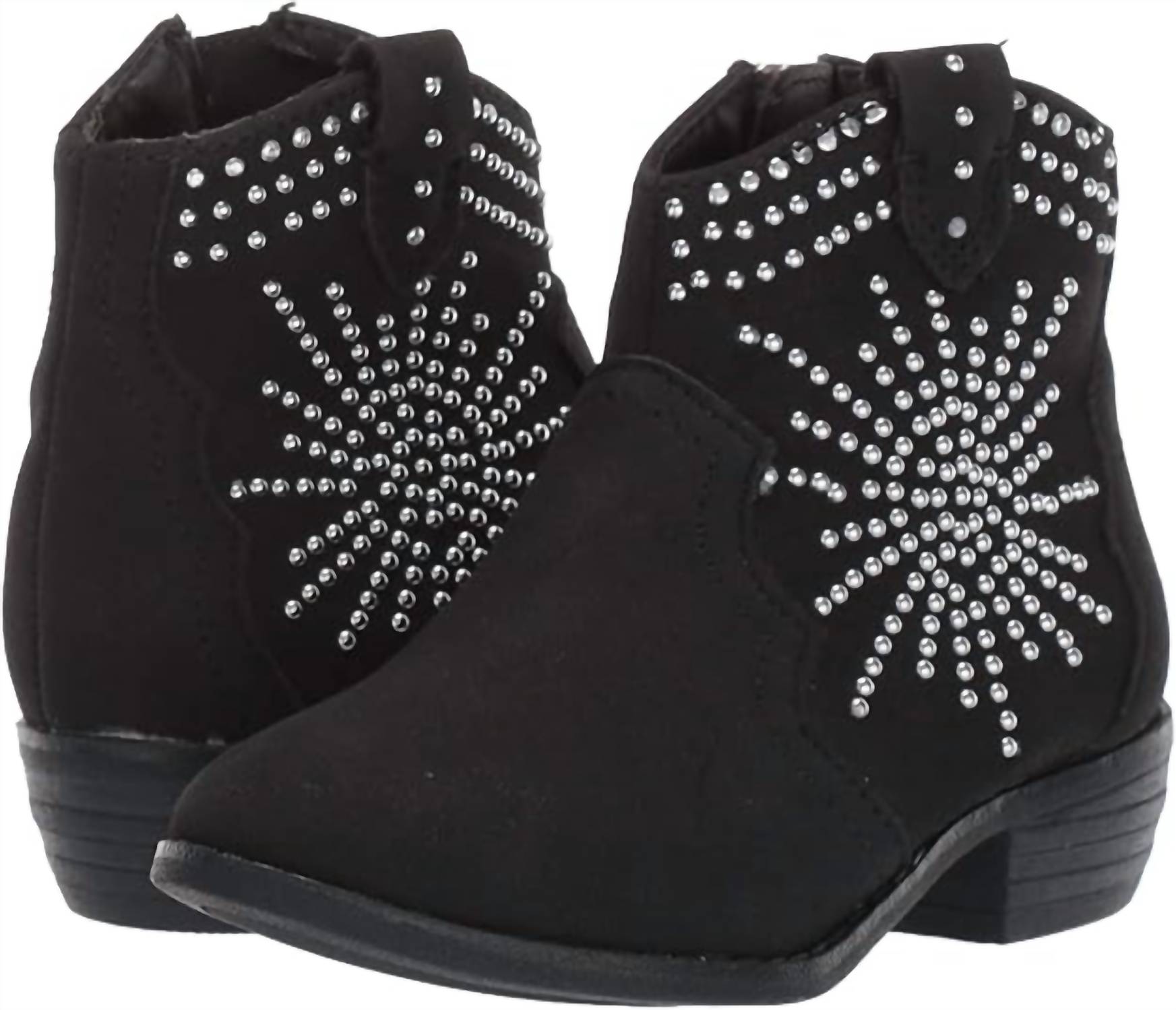 Nina Girls Sariah Ankle Boots in black suede 1 - kids' boots - detail view