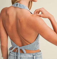 Mustard Seed - Denim Halter Neck Vest