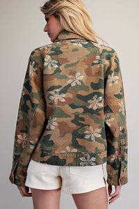 Peace Love Line - Women's Floral Printed Jacket
