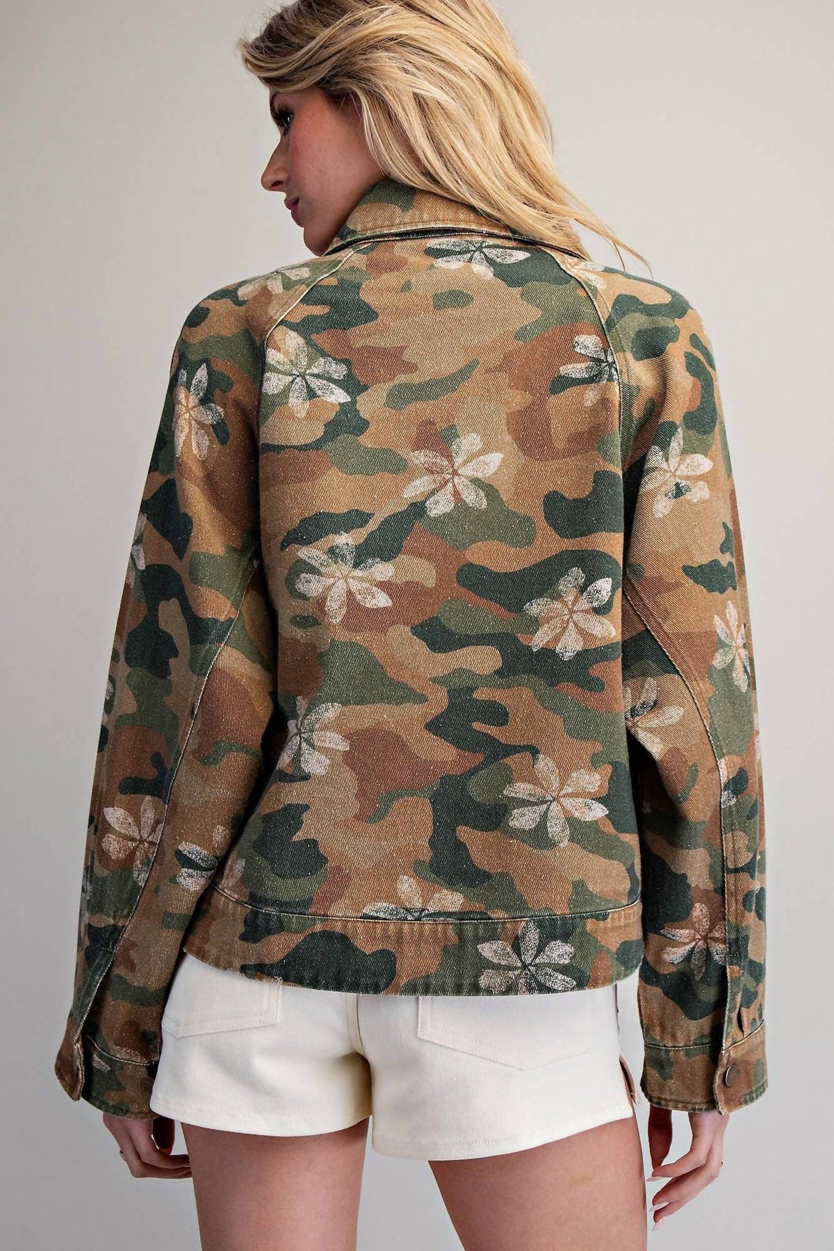 Peace Love Line - Women's Floral Printed Jacket