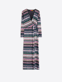 Vilagallo - Amelia Long Sleeve Midi Wrap Dress