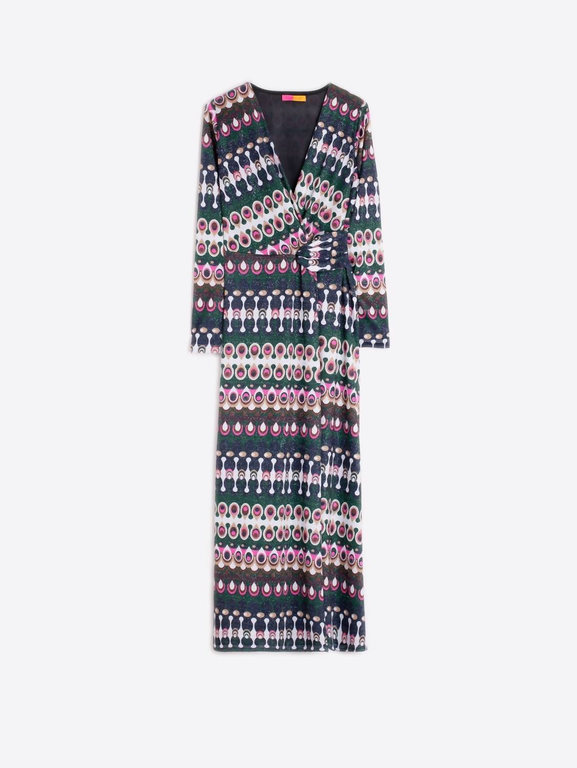 Vilagallo - Amelia Long Sleeve Midi Wrap Dress