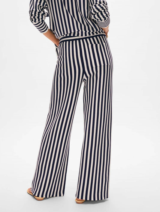 White + Warren - Superfine Striped Wide Leg Pant