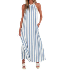 She + Sky - Women's By The Bay Halter Neck Maxi Dress