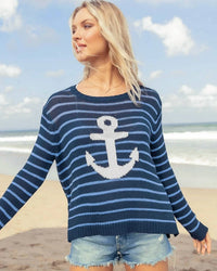 Wooden Ships - ANCHOR STRIPED SWEATER