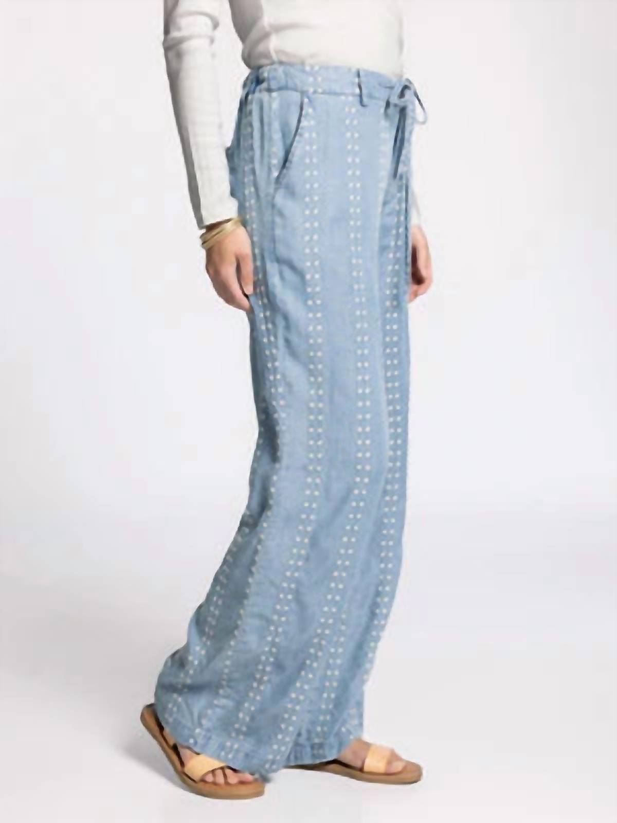 Thread & Supply Natalia Wide Fit Pants in blue - women's pants - view 4
