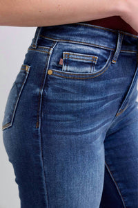 Judy Blue Thermal Straight Jeans in dark wash - women's jeans - view 4