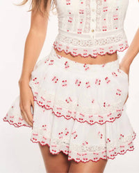 Loveshackfancy - Ruffle Mini Cherry Skirt