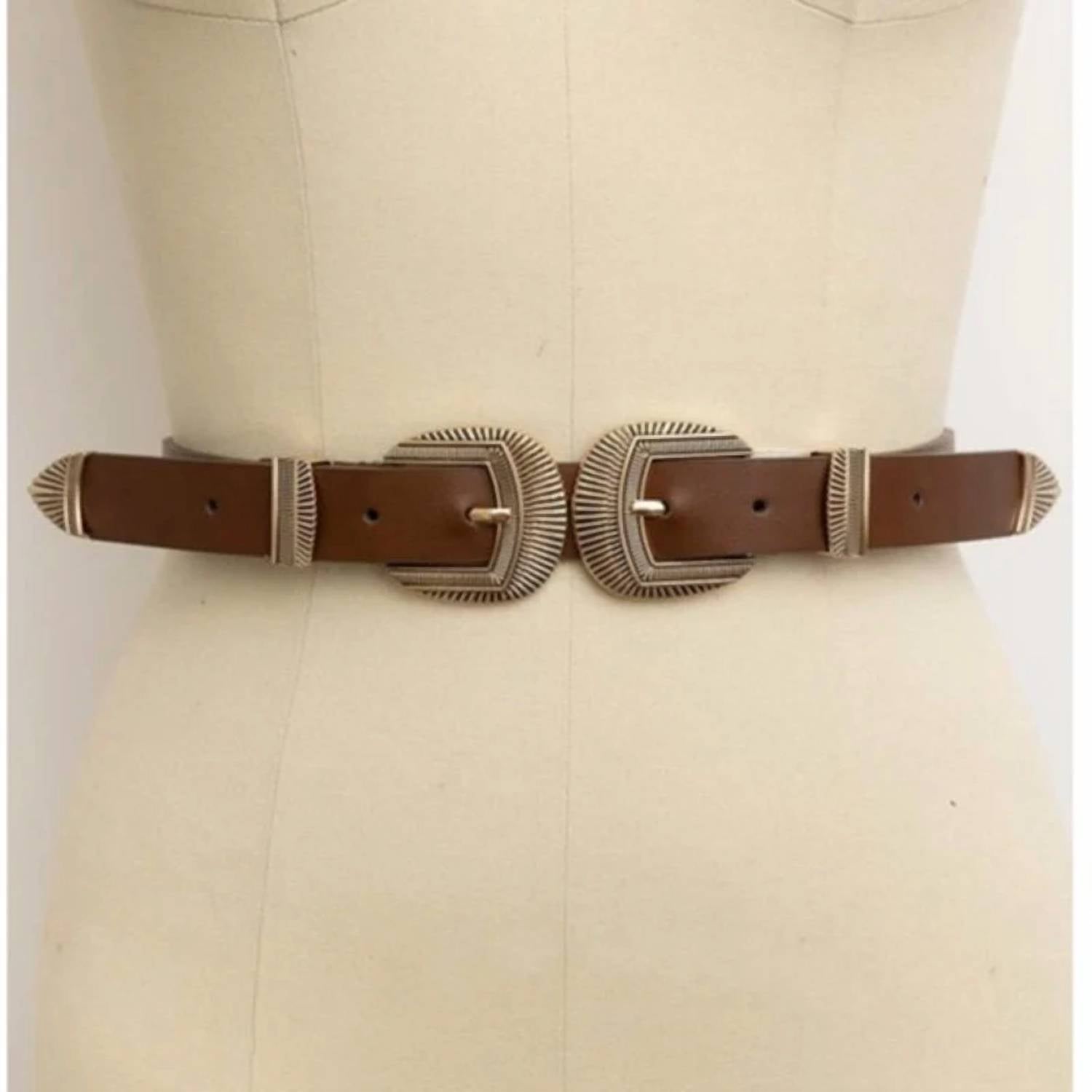 Leto - Women's Double Buckle Western Style Belt