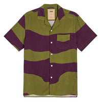OAS Dusky Dune Short Sleeve Shirt in green purple - men's shirt - alternate view