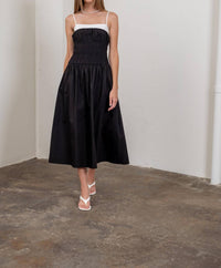 Moon River - Spaghetti Strap Smocked Midi Dress