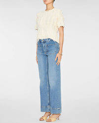 Ulla Johnson Rumi Cotton Blend Top in pristine - women's t-shirt - detail view