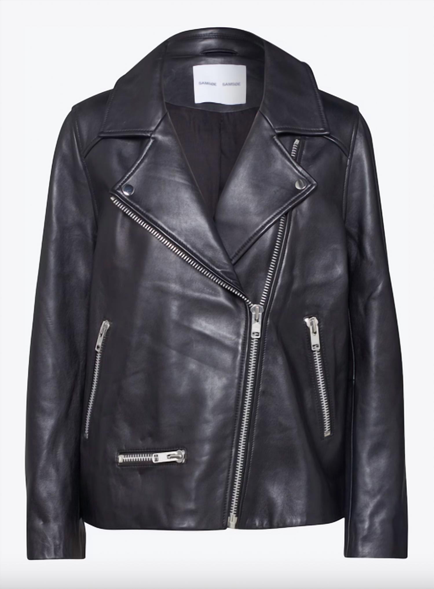 SAMSOE Women's Welter Leather Jacket in black - women's jacket - view 5