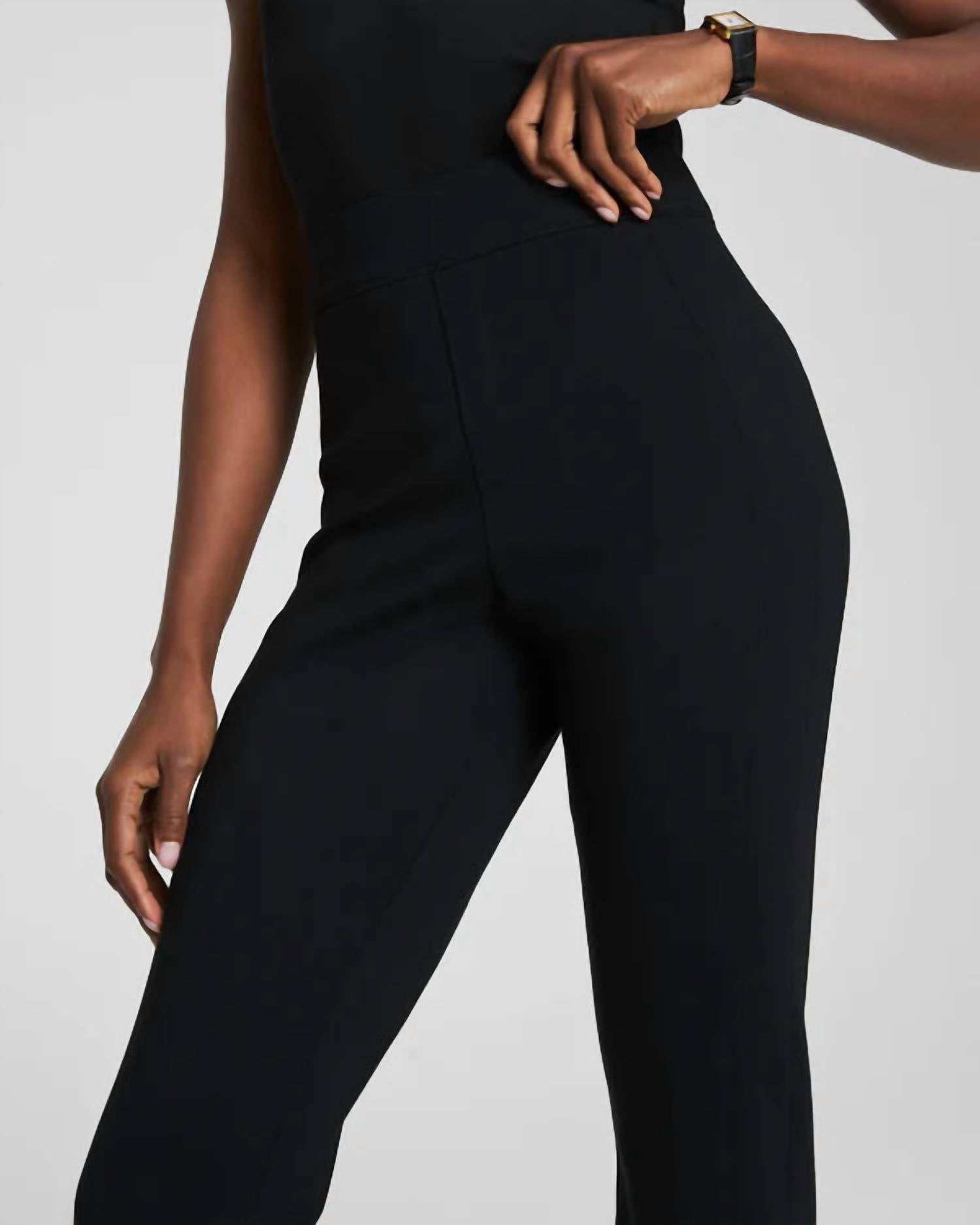 Spanx Perfect Fit Ponte Slim Straight Pant in black - women's pants - alternate view