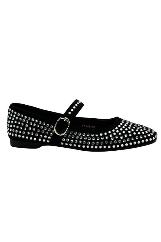 Stephan Paris - Women's Rhinestones Mary Jane Flats