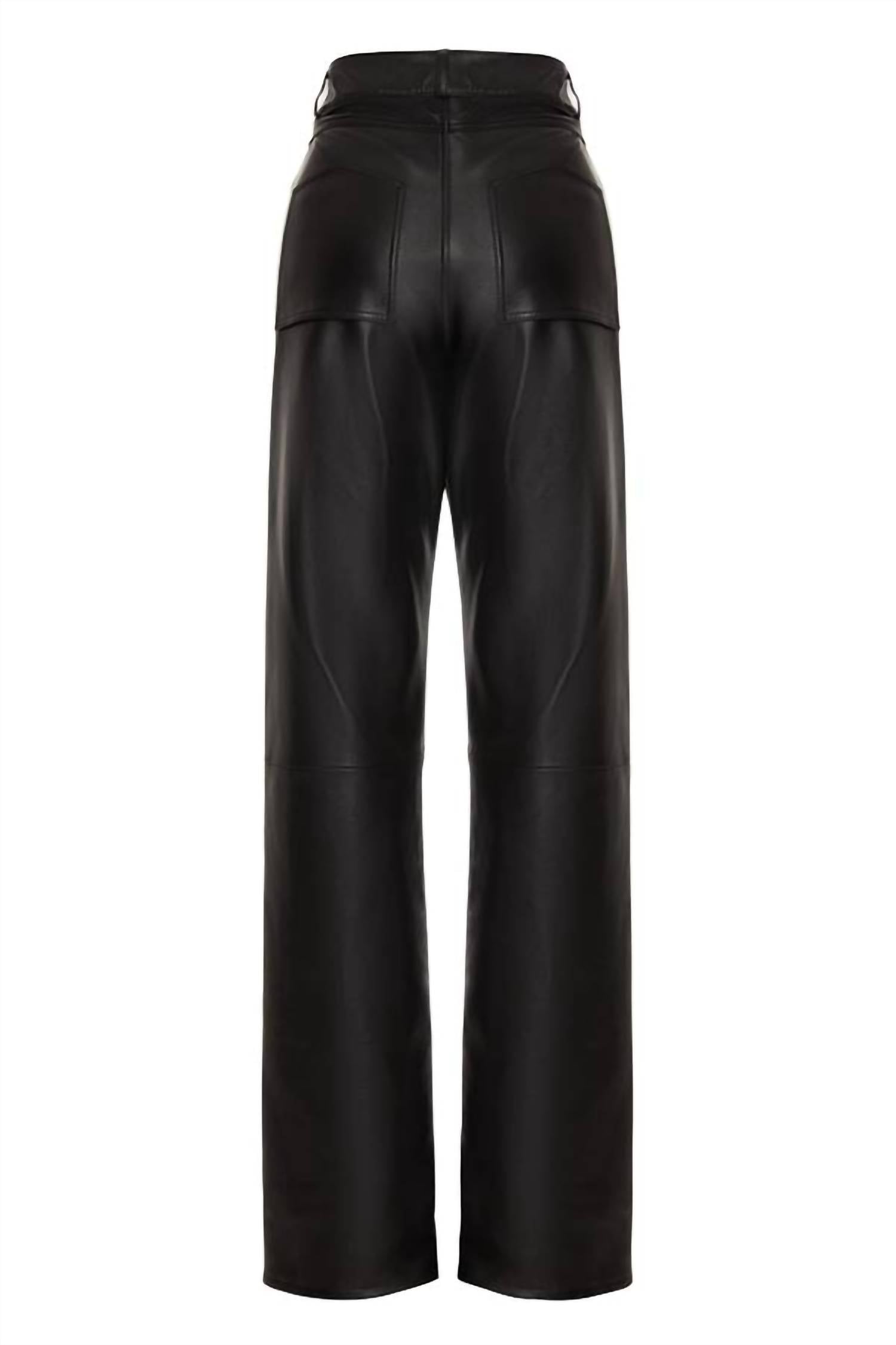 Astrid - Women's Faux Leather Straight Leg Pants
