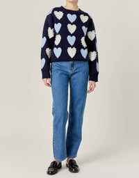 English Factory - Dolly Heart And Pearl Sweater