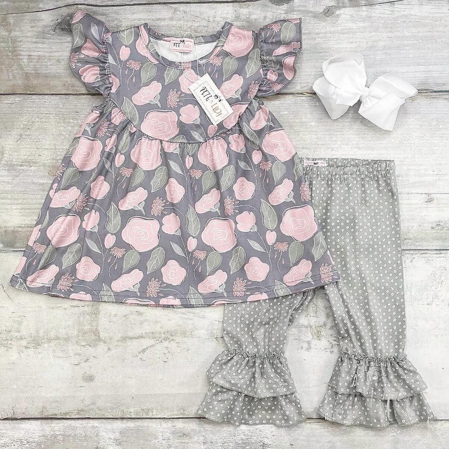 Pete + Lucy - Girls Garden Pant Set