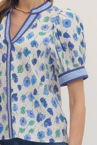 Entro - Floral V Neck Blouse