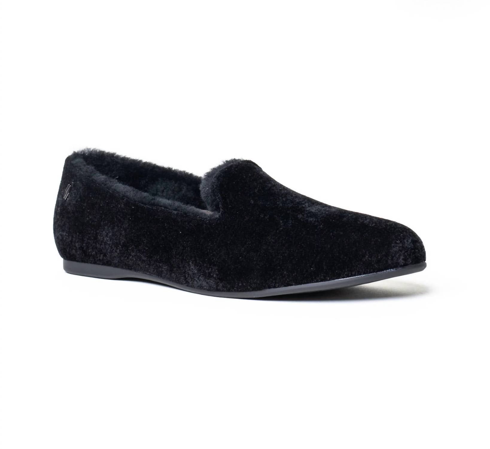 Mave & Chez Women's Audrey Velvet Loafer in black - women's flats - detail view