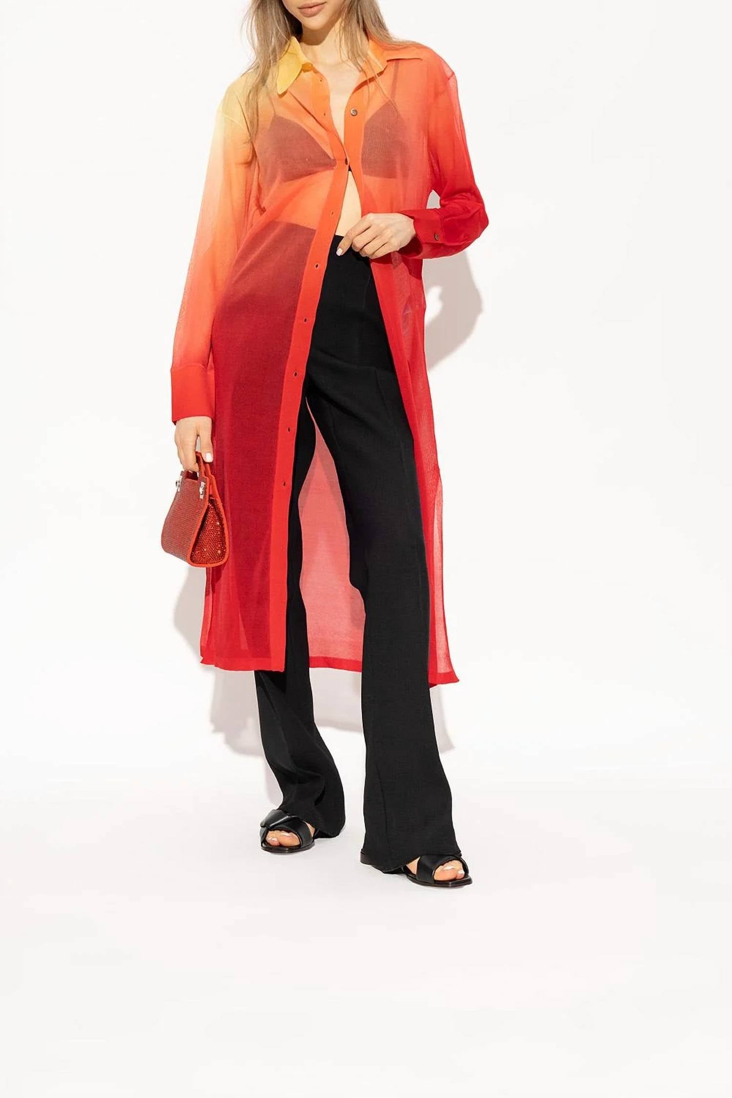 Salvatore Ferragamo - Degrade Silk-Blend Midi Shirt Dress
