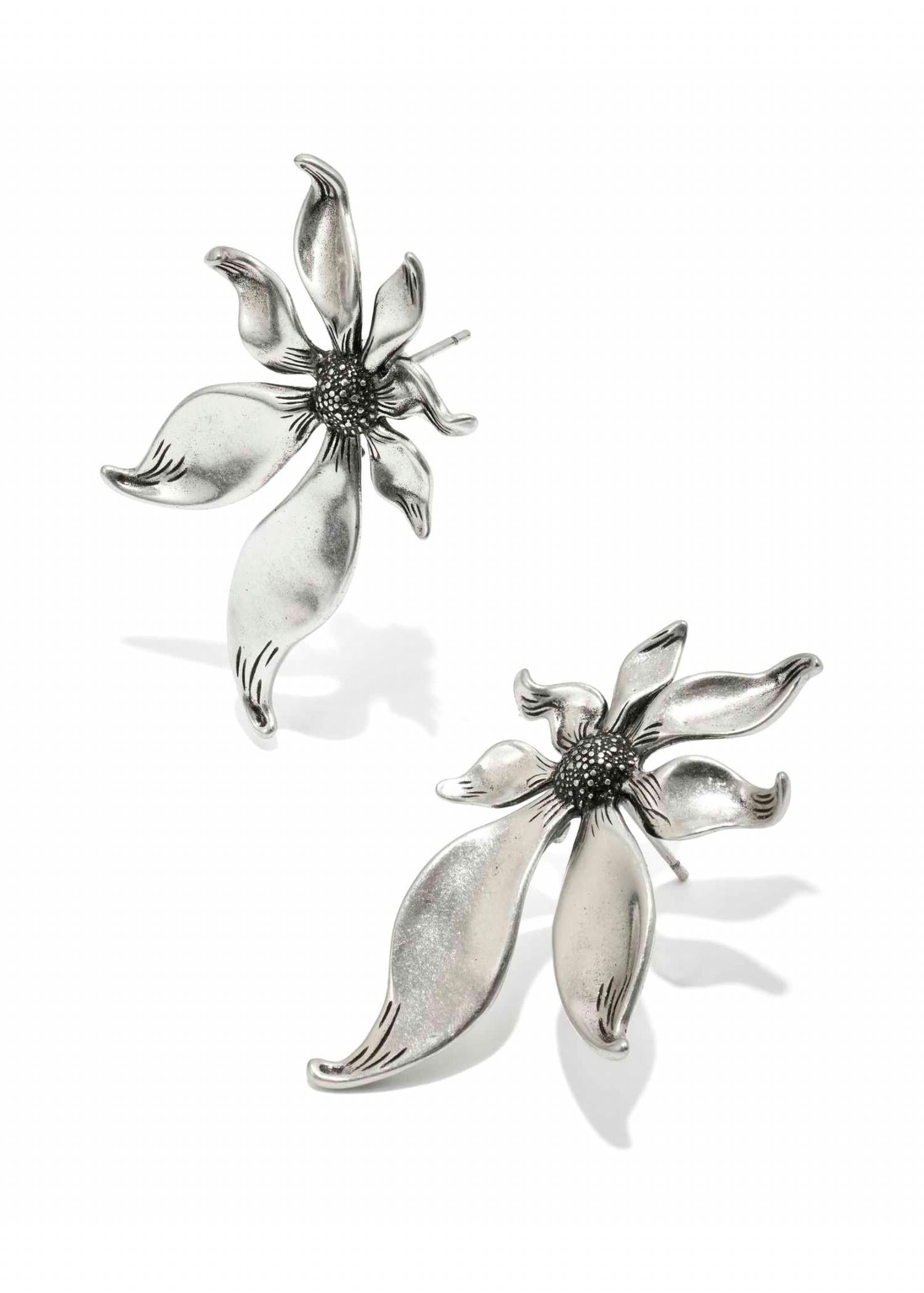 Kendra Scott Women's Anya Flower Stud Earrings in vintage rhodium - women's jewelry - alternate view