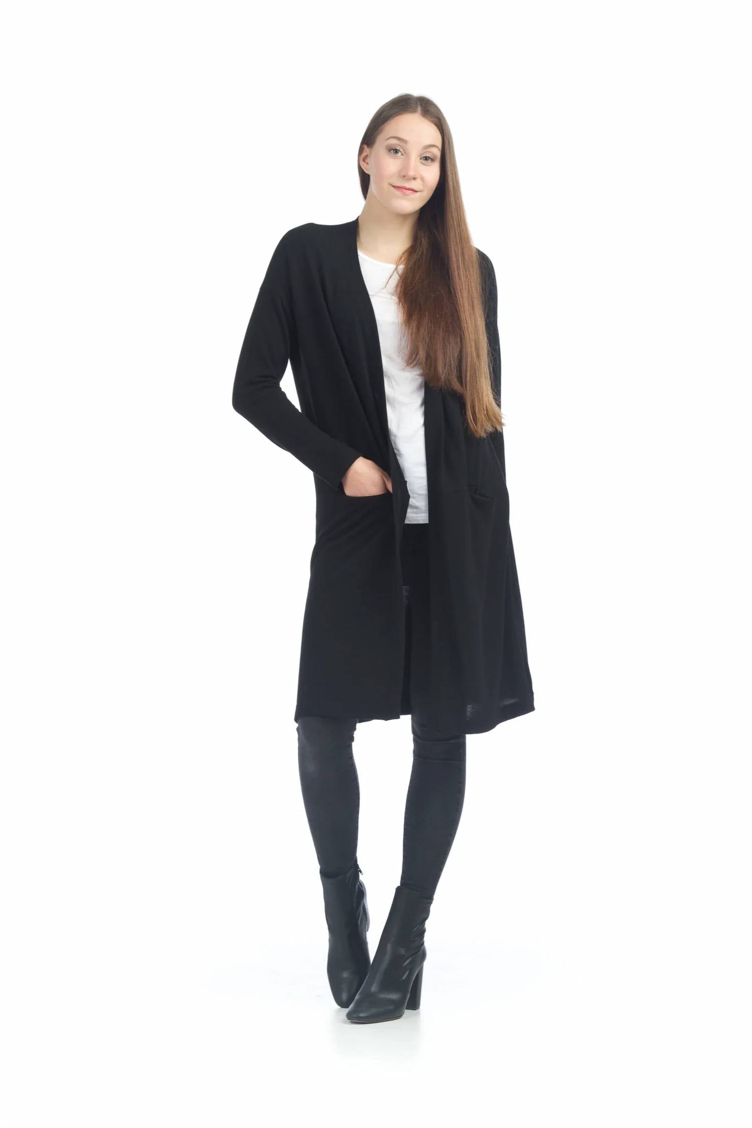 Papillon - Long Cardigan With Side Slit