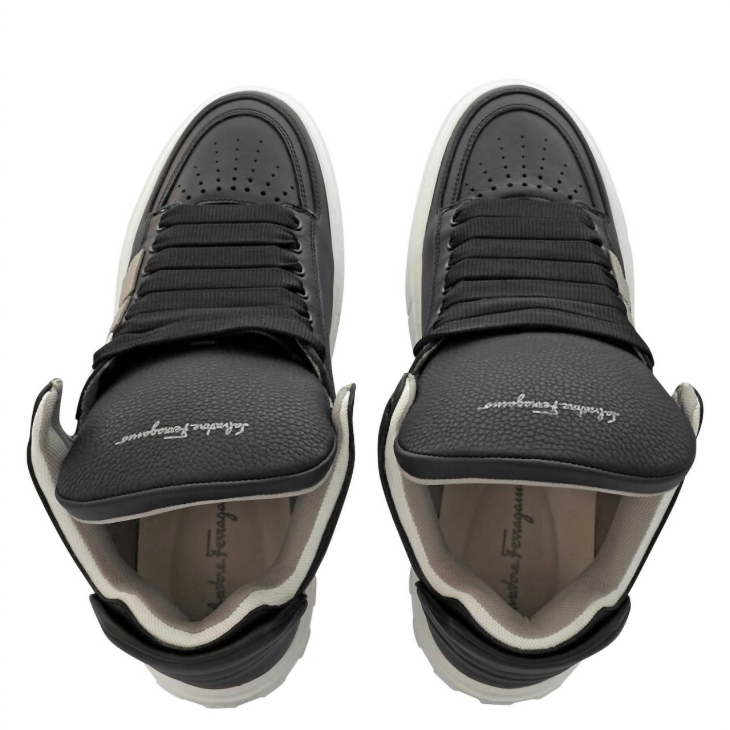 Salvatore Ferragamo - Men's Gancini High-top Calf Leather Sneakers