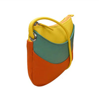ILI New York Round Zip Top Crossbody Bag in sunshine combo - women's bag - detail view