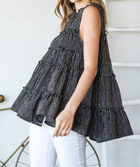 Heimish Usa - Neck Tied Tiered Top