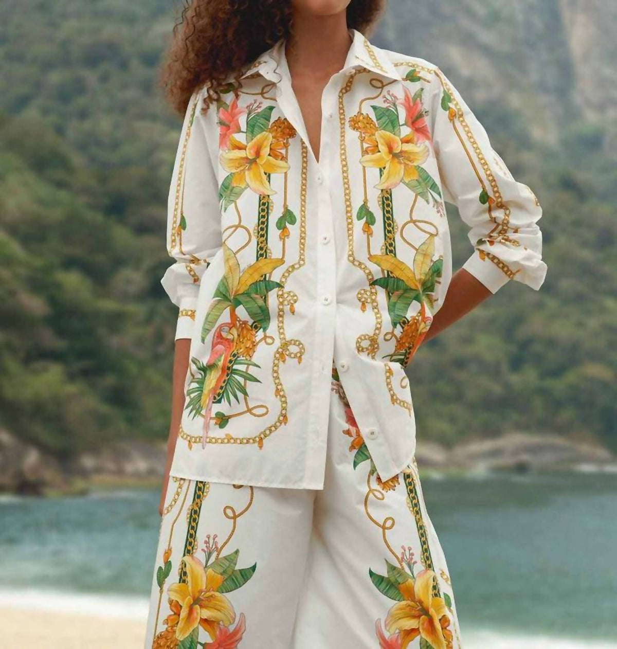 Farm Rio - TROPICAL ROYALTY LONG SLEEVE SHIRT
