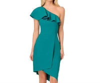 Adrianna Papell One-shoulder Asymmetric Neck Dress in blue - women's dress - alternate view