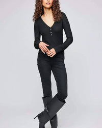Gentle Fawn Abigail Long Sleeve Top in black - women's long sleeve top